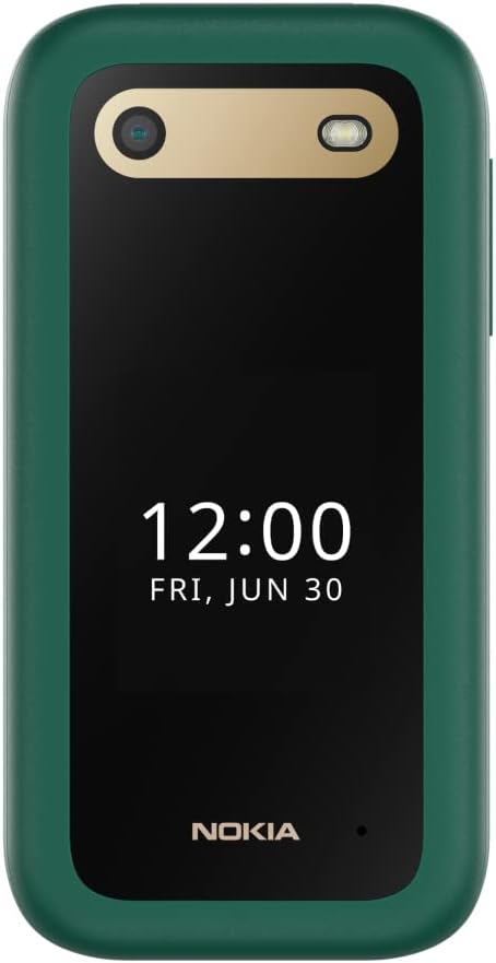 Nokia 2660 Flip Feature Phone mit 2,8"-Display, 4G-Konnektivität, Hörgerätekompatibilität (НАС), integrierter Kamera, MP3-Player, UKW-Radio und klassischen Spielen (Dual SIM) - Lush Green