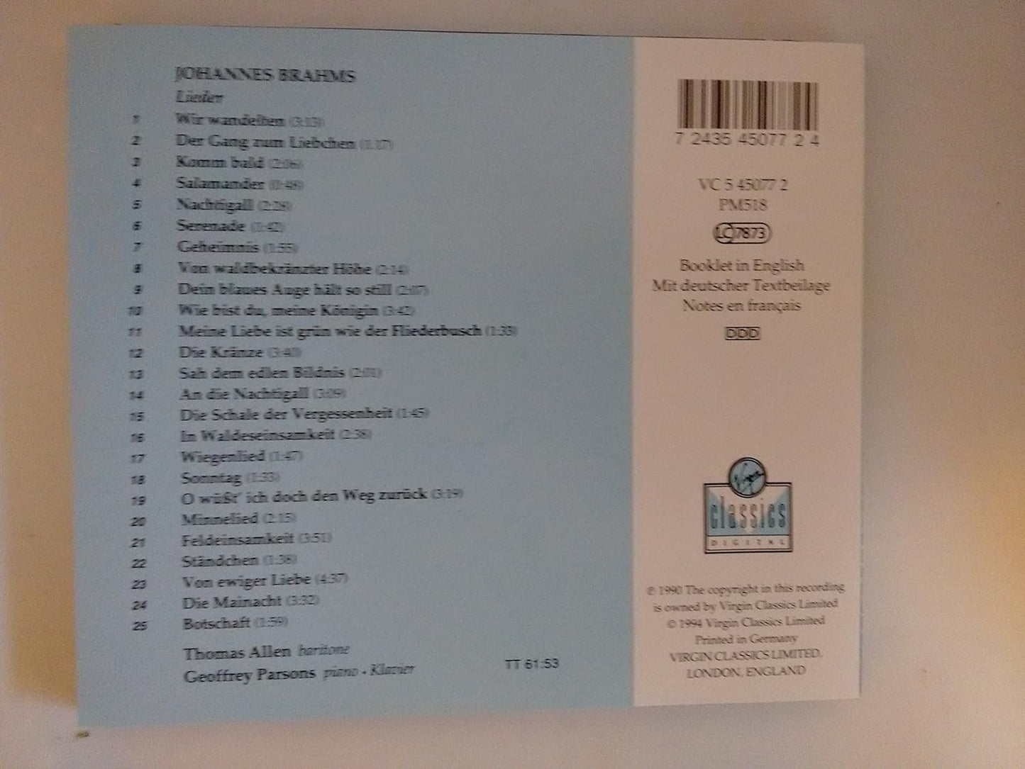 Brahms;Lieder