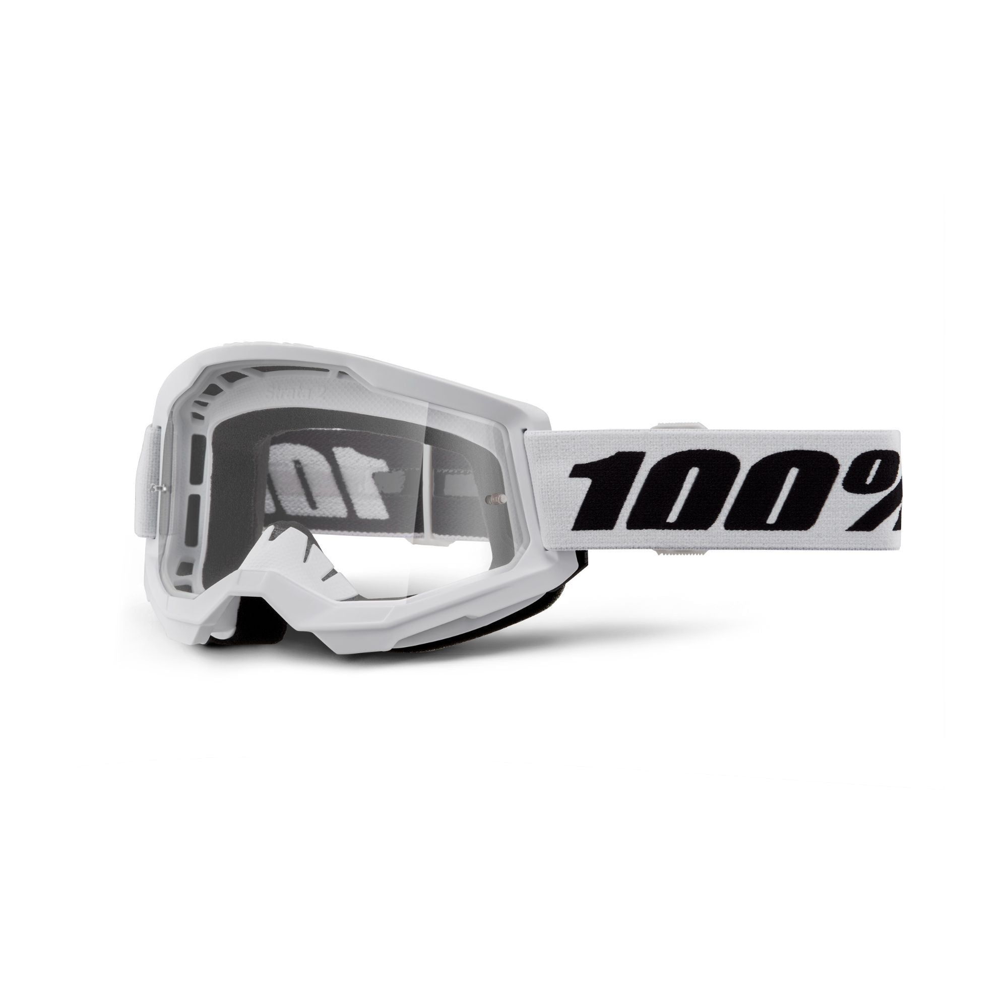 100% Strata 2 Essential Lunettes de motocross (White/Black