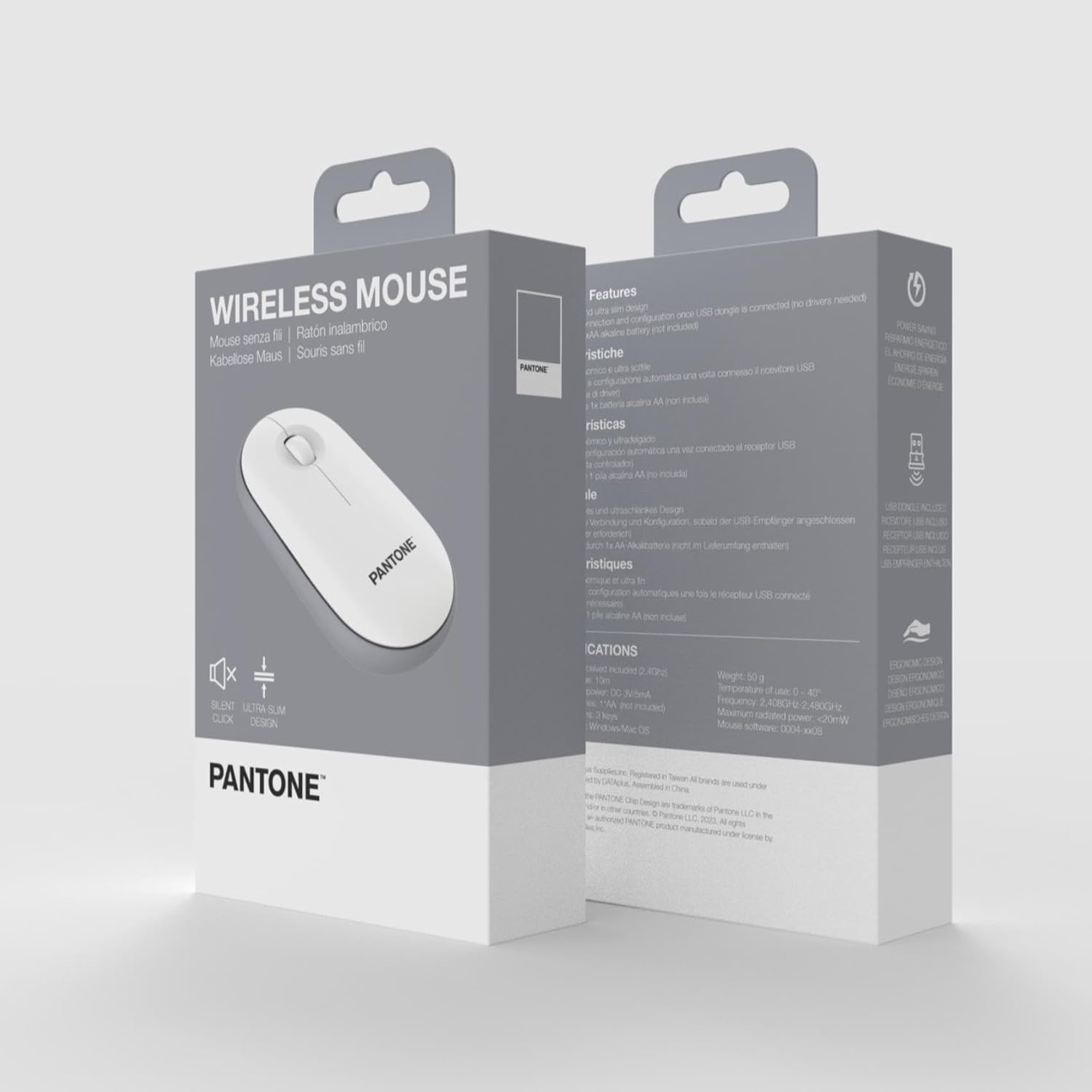 Pantone Mouse Con Dongle Wh