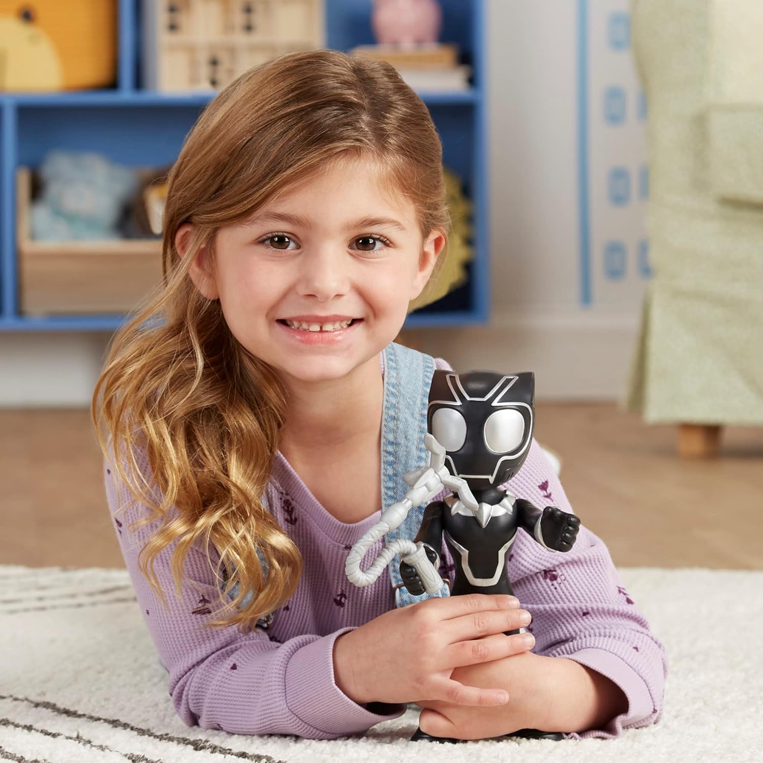 SPIDEY AND HIS AMAZING FRIENDS Marvel Supersized Black Panther Action Figure, Preschool Superhero Toys