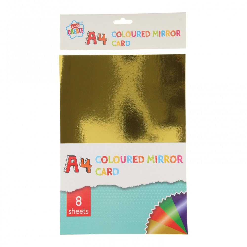 Kids Create - Activity Play 8sh A4 Gold/Silver Mirror Card | Arts & Crafts Supplies for Kids | Perfect for School or at Home
