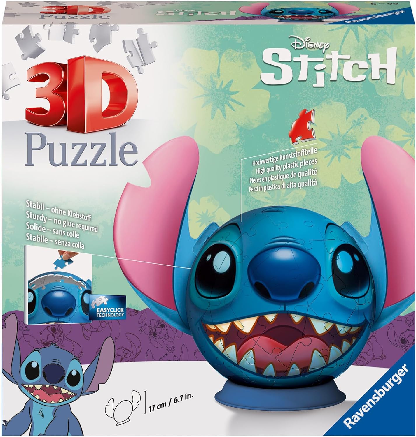Ravensburger Disney Stitch 3D Jigsaw Puzzle for Children Age 6 Years Up - 72 Pieces - No Glue Required - Easter Gifts for Kids