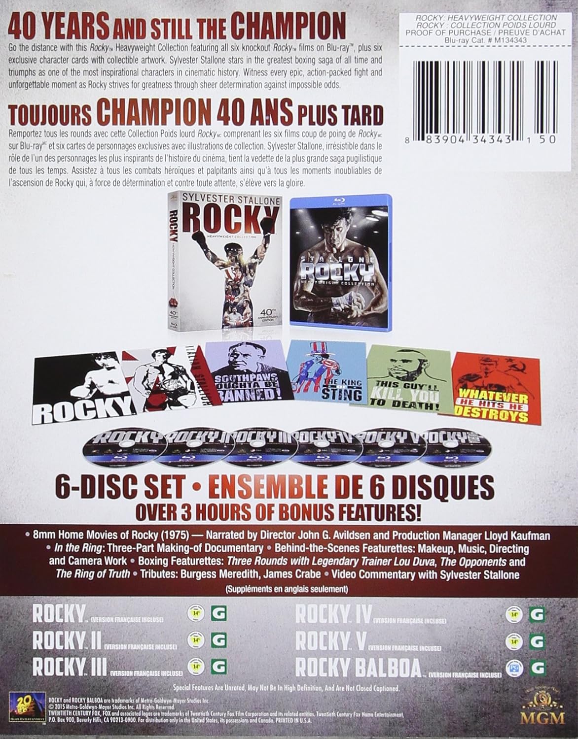 Rocky Heavyweight Collection(Rocky / Rocky II / Rocky III / Rocky IV / Rocky V / Rocky Balboa)( 40th Anniversary Edition)