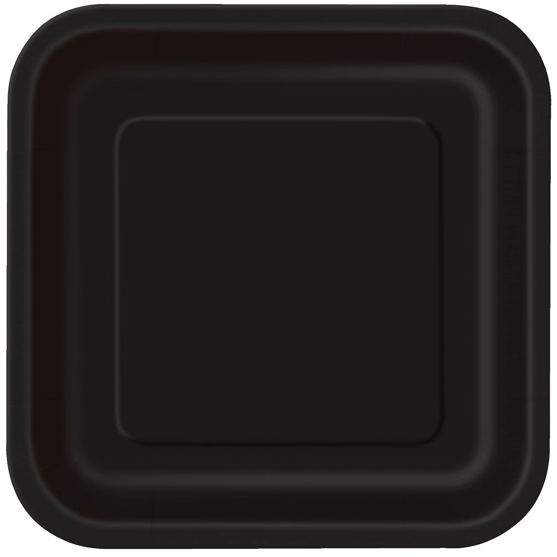 Unique 32028EU Eco-Friendly Square Paper Plates-18 cm-Black Colour-16 Count (Pack of 1), Pack of 16