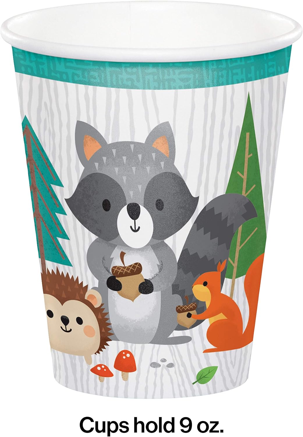 Creative Party PC343967 Wild One Woodland Animals Paper Cups-8 Pcs