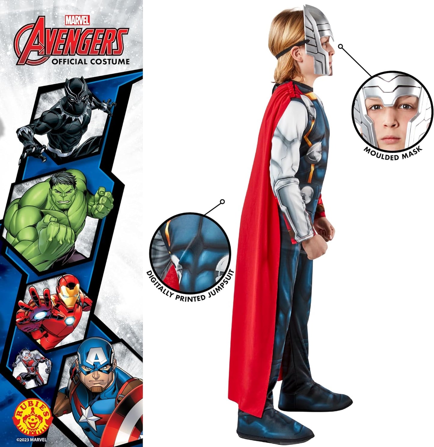 Rubie's Official Thor Child's Costume, Kids Fancy Dress