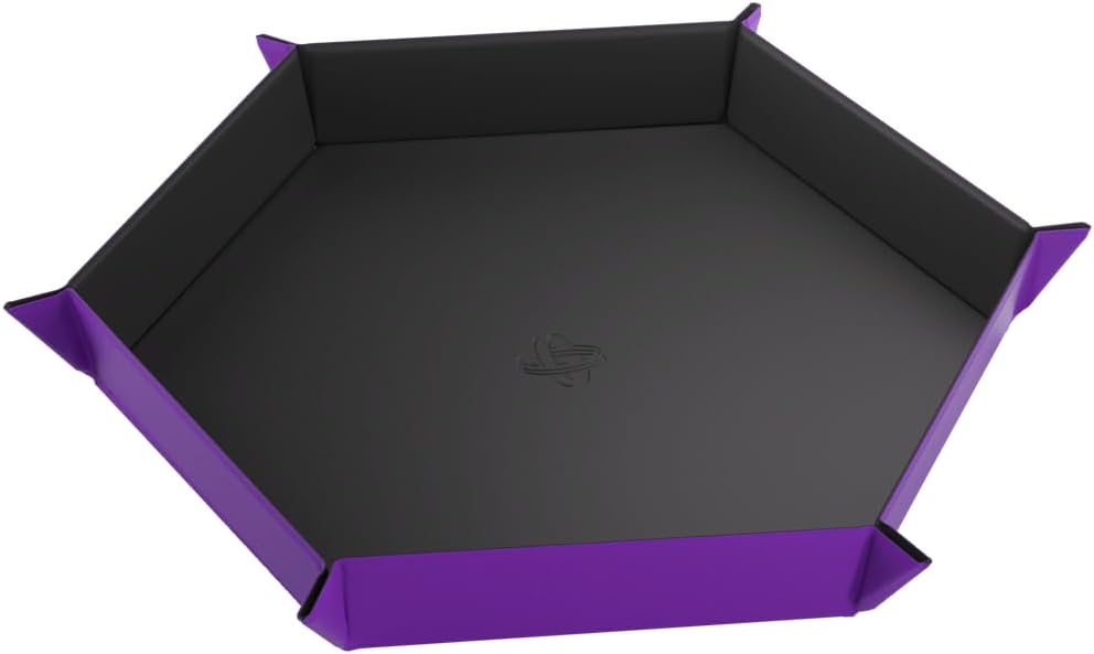 Magnetic Dice Tray - Take Control of Your Roll! Compact and Versatile Dice Tray for Tabletop Games and Board Games, Hexagonal Shape, Black/Purple Color, Made by Gamegenic