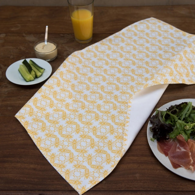 Beautiful Bee Print Tea Towel