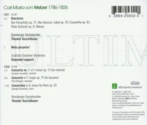 Overtures / Moto Perpetuo / Concerto No. 1 Op. 73 / Concerto Op. 75 / Concertin