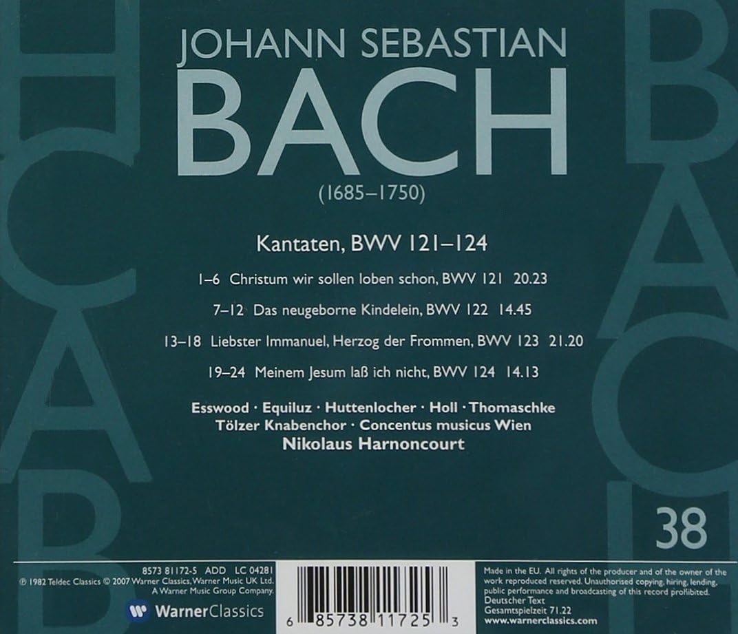 Bach: Cantate Sacre Vol. 38 Bwv 121