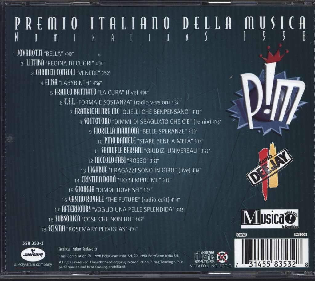 19 Tit-19 Artistes(jovanotti-Litfiba-Battiato Etc