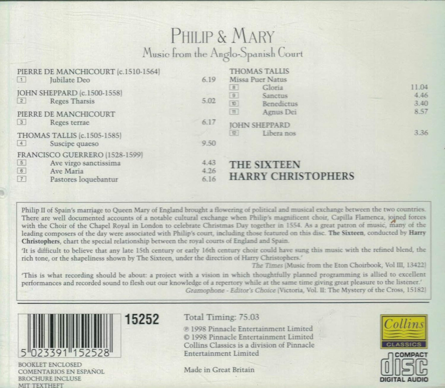 Philip & Mary: Music From The Anglo-Spanish Court
