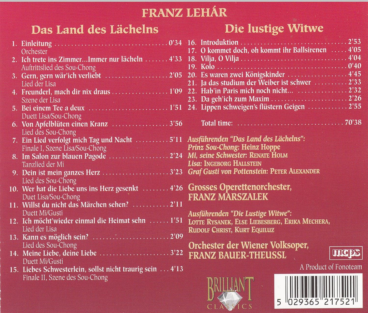 Leh r: Das Land des L,,chelns; Die lustige Witwe (Highlights)