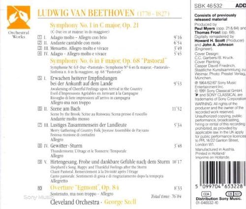 Symphonies 1 and 6/szell and Cleveland