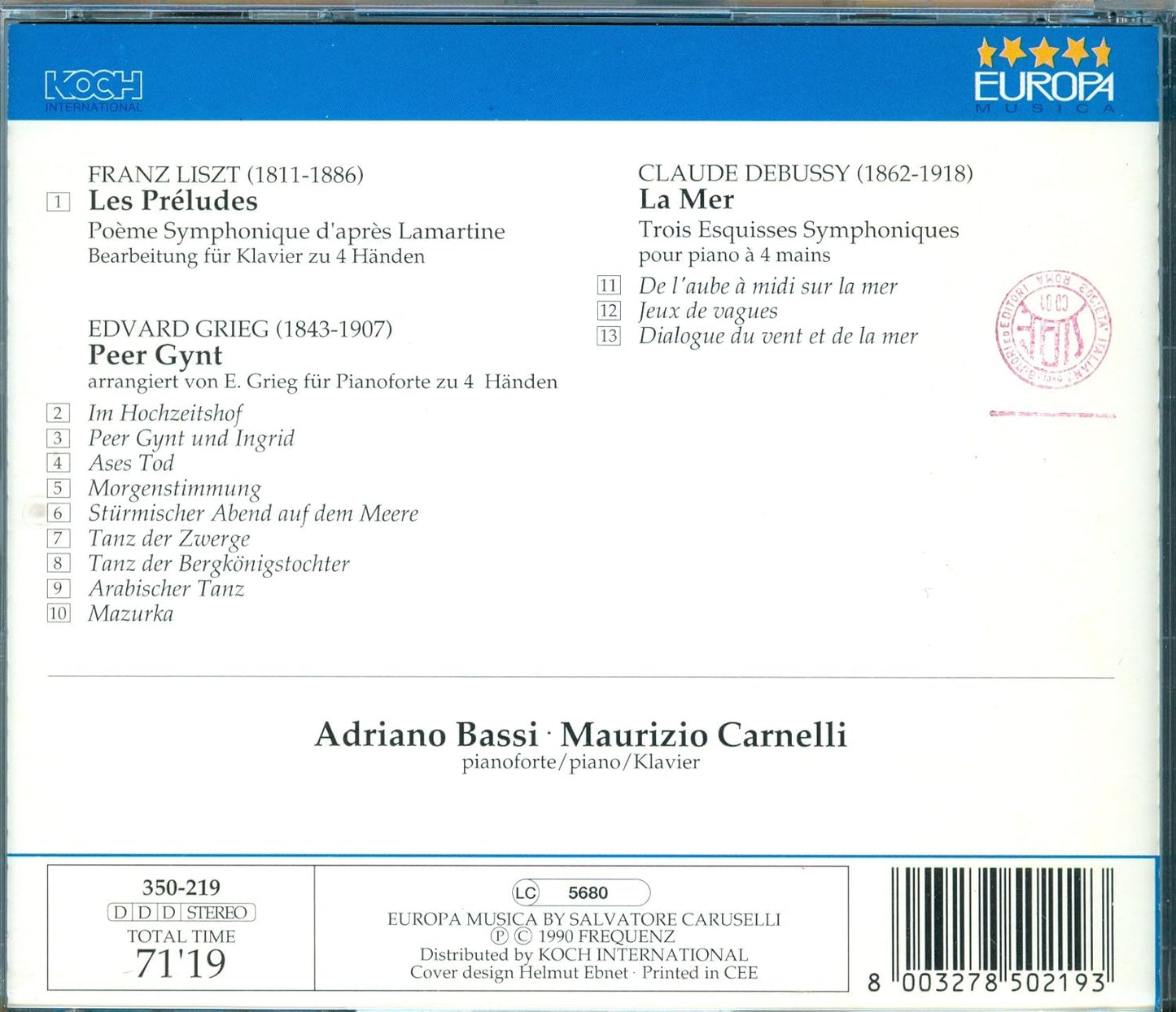 Les Preludes / Peer Gynt / La Mer - For Piano Four Hands