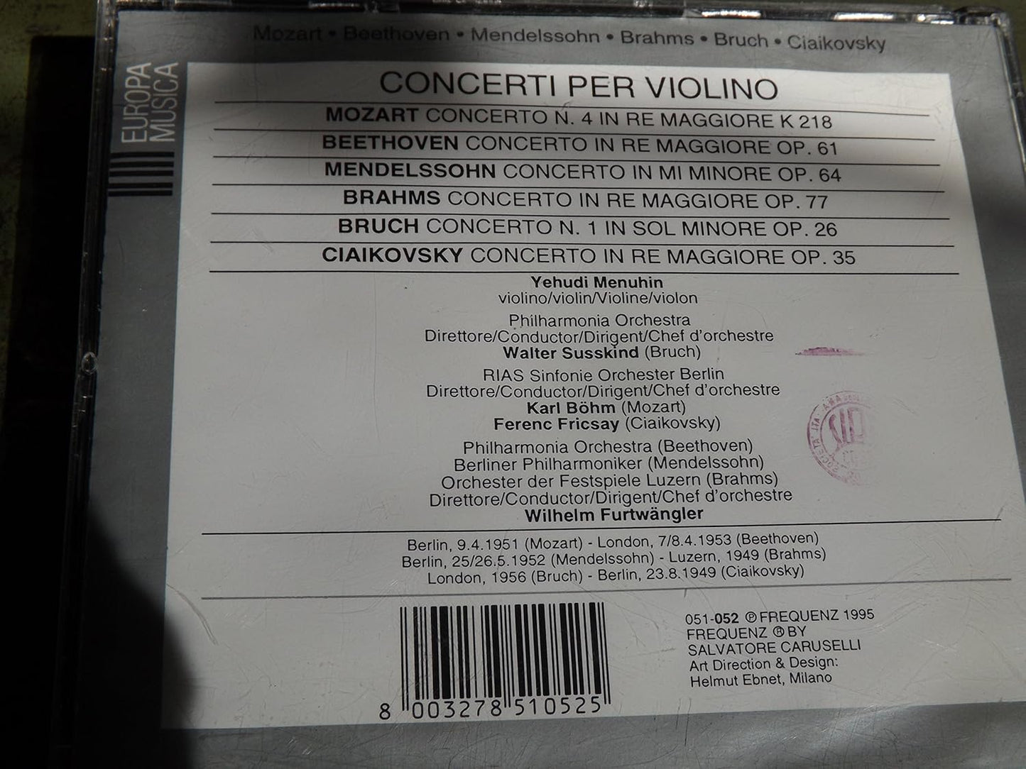 Not Found - CONCERTO PER VIOLINO YEHUDI MENUHIN MOZA