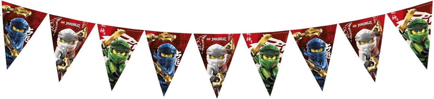 Folat - Bunting Garland Paper Compostable Lego Ninjago - 2.3 m, 92243P