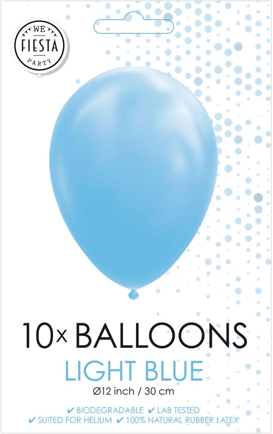 Balloons 11.8 inches (30 cm) latex light blue 10 pieces