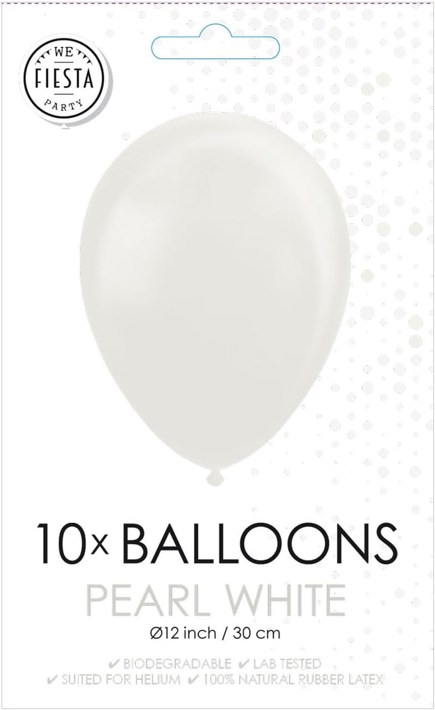 Globos - Ballonnen Pearl Wit 30cm 10st.