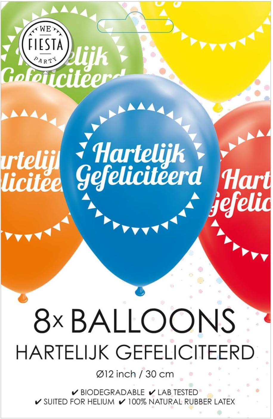 Globos Happy Birthday Ballonnen, 12 cm, latex, 8 stuks