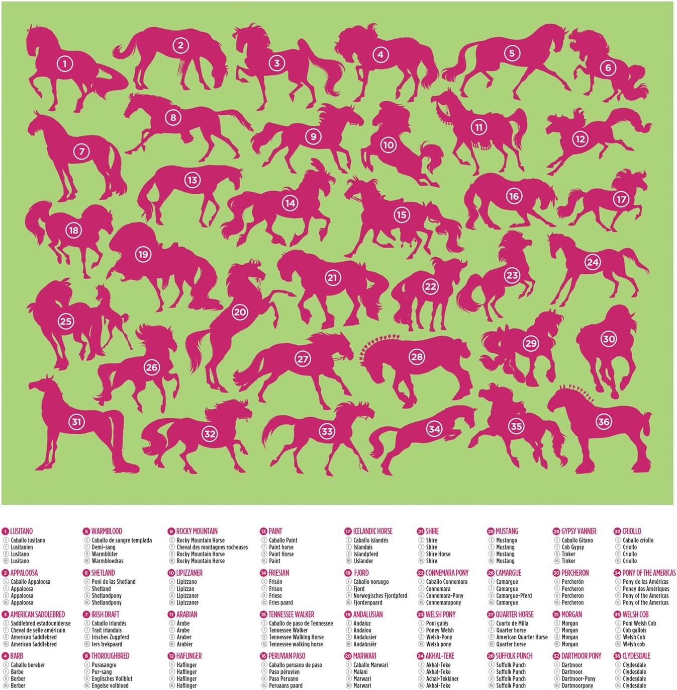 Crocodile Creek - 100 Piece 36 Animal Puzzle Horses