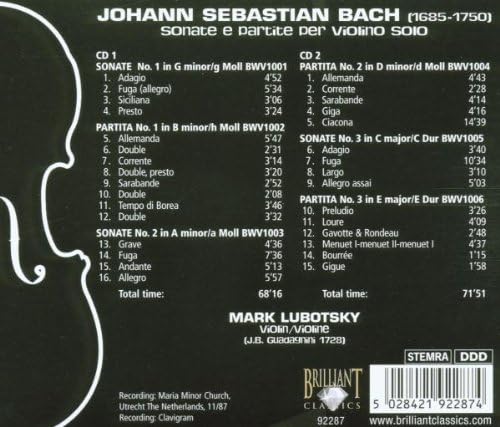 Sonatas, Partitas (Lubotsky)