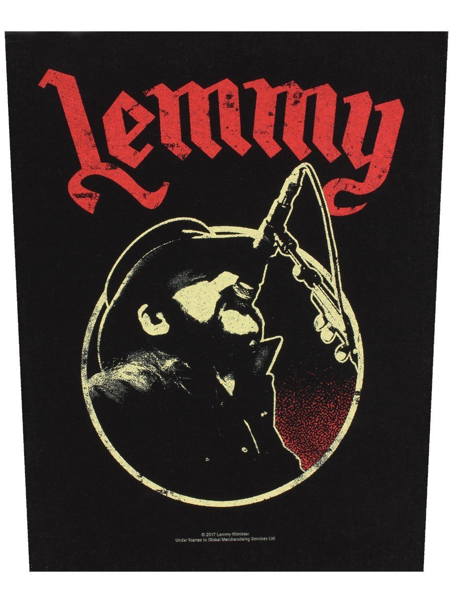 XLG Lemmy With Microphone Back Patch Motorhead Lead Singer Metal Sew On Applique