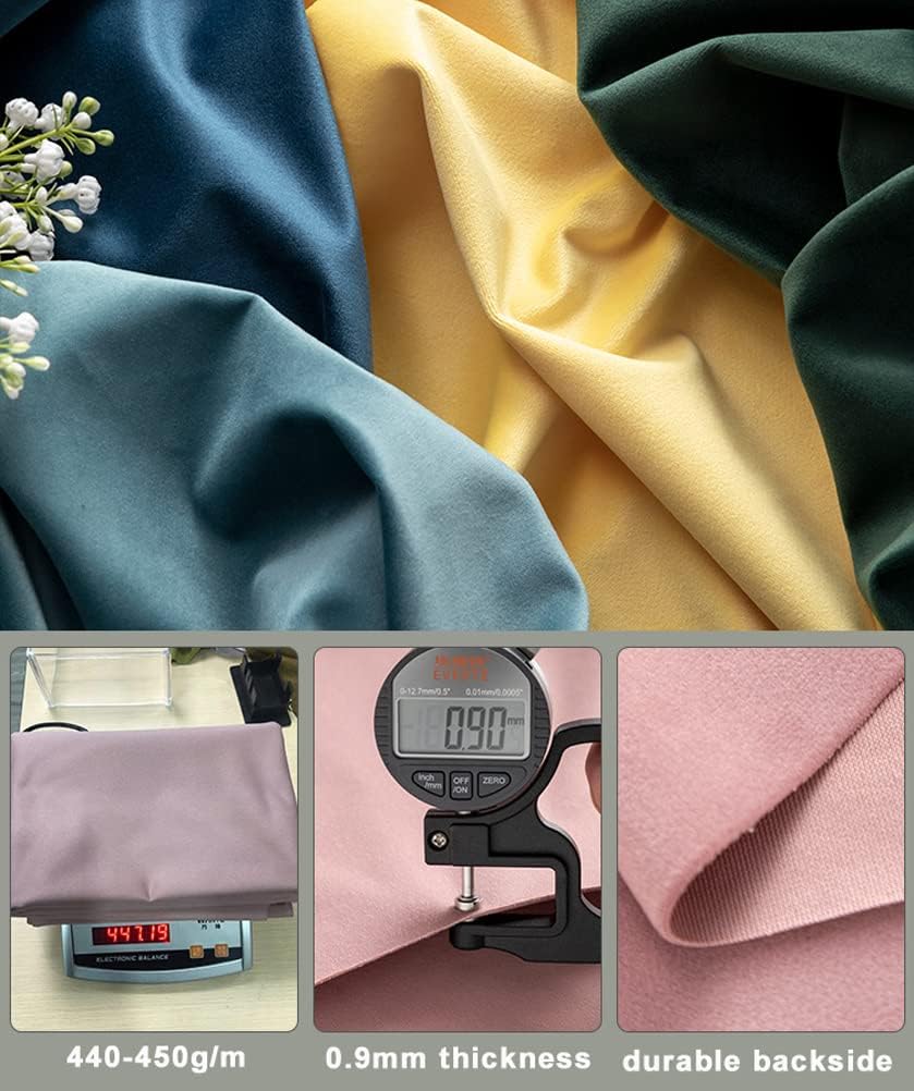 Non-Stretch Velvet Fabric by The Meter 150x100cm 59''x39'' Polyester Upholstery Velour Material for Sewing Crafts, Cushions, Costume, Home Decor, Headboard(Color:Dark Pink