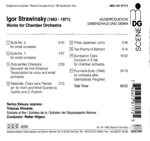 Stravinsky: Suites Nos 1 & 2 for Orchestra