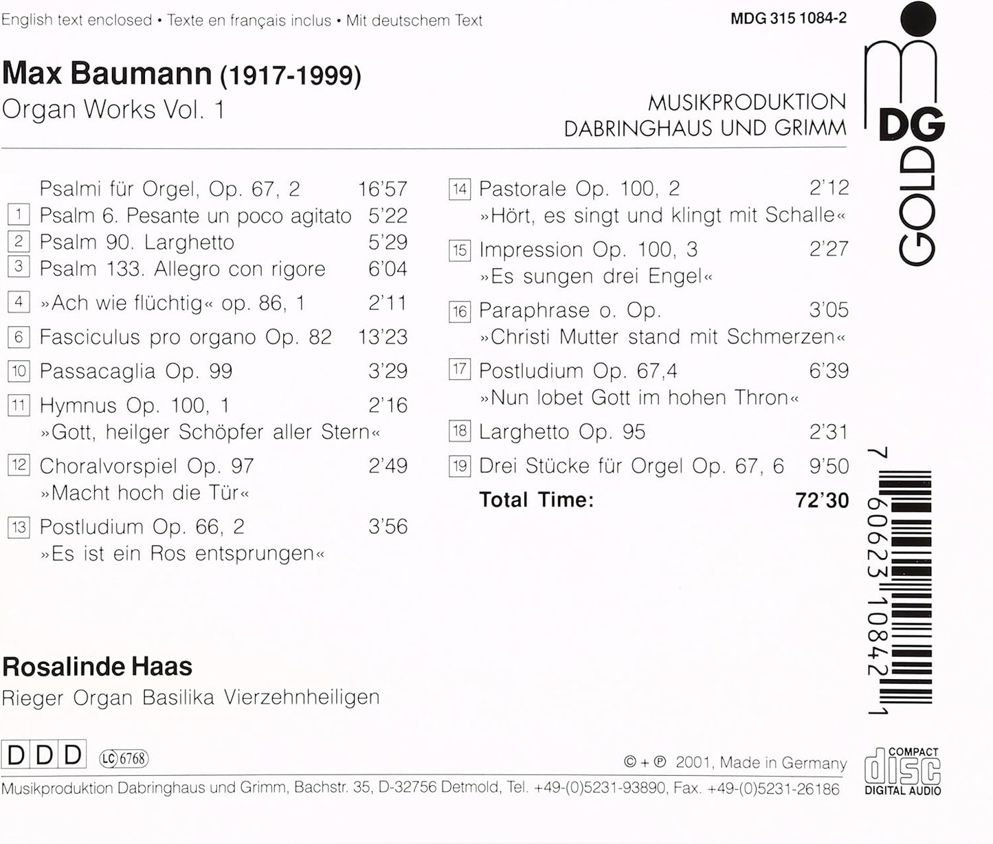 Organ Works Vol. 1 (Haas)