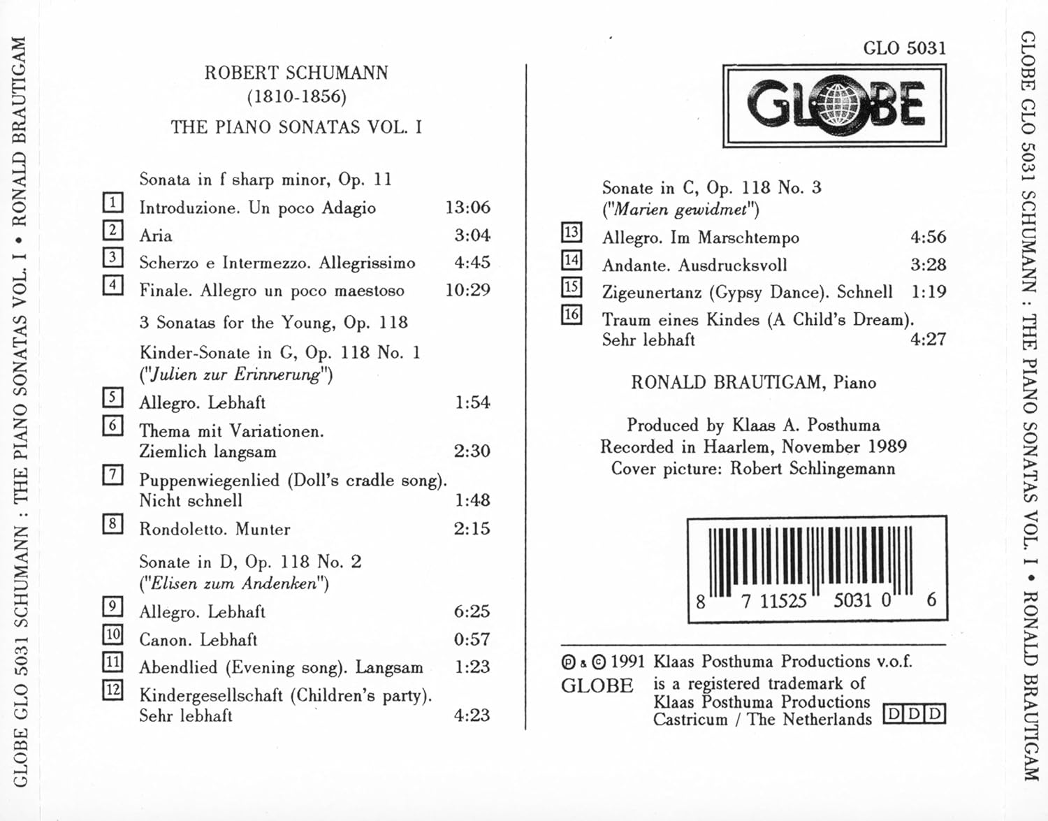 Schumann: The Piano Sonatas, Vol. 1