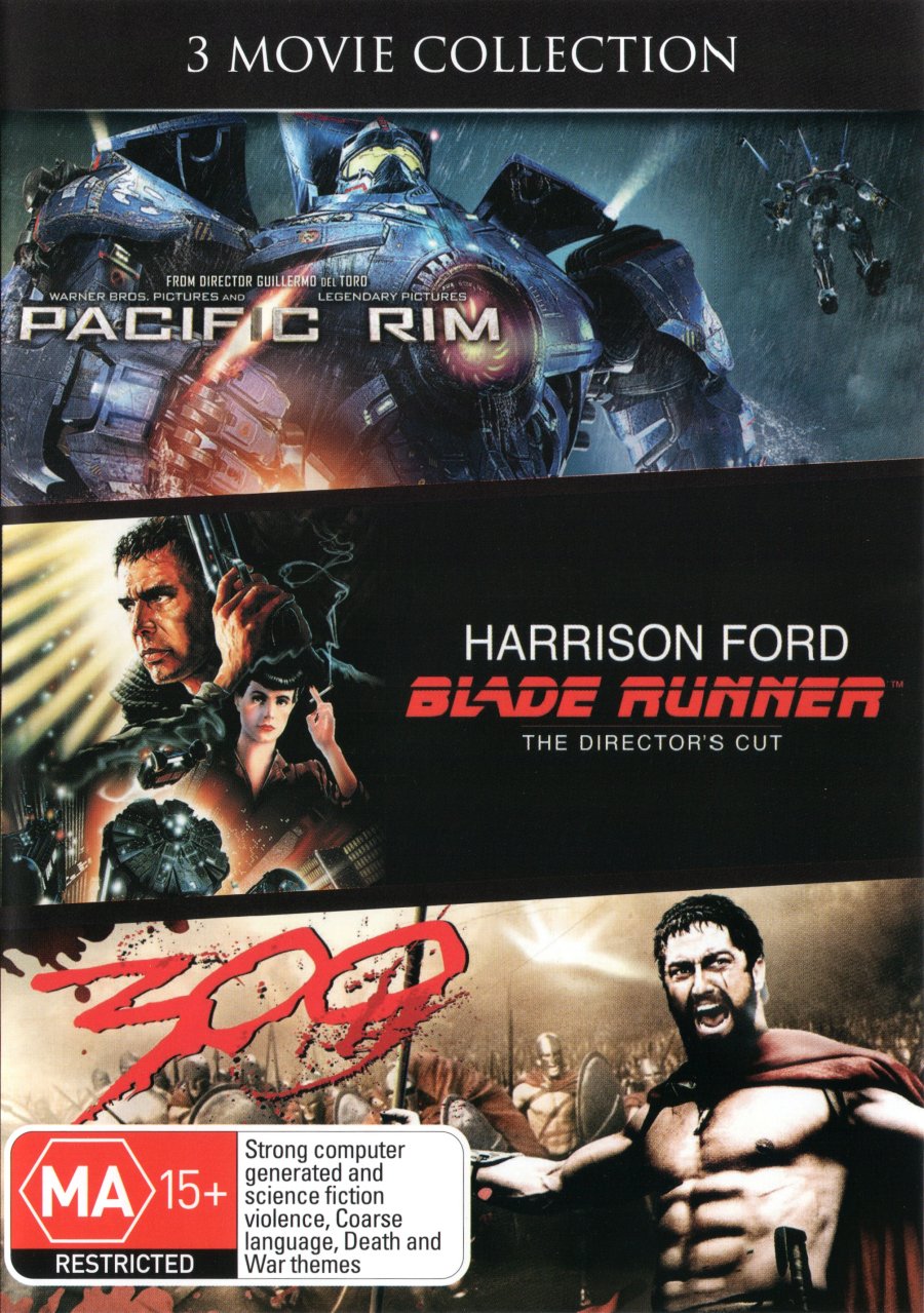 3 movie collection - Pacific Rim + Bladerunnder + 300 DVD (3 DVD)