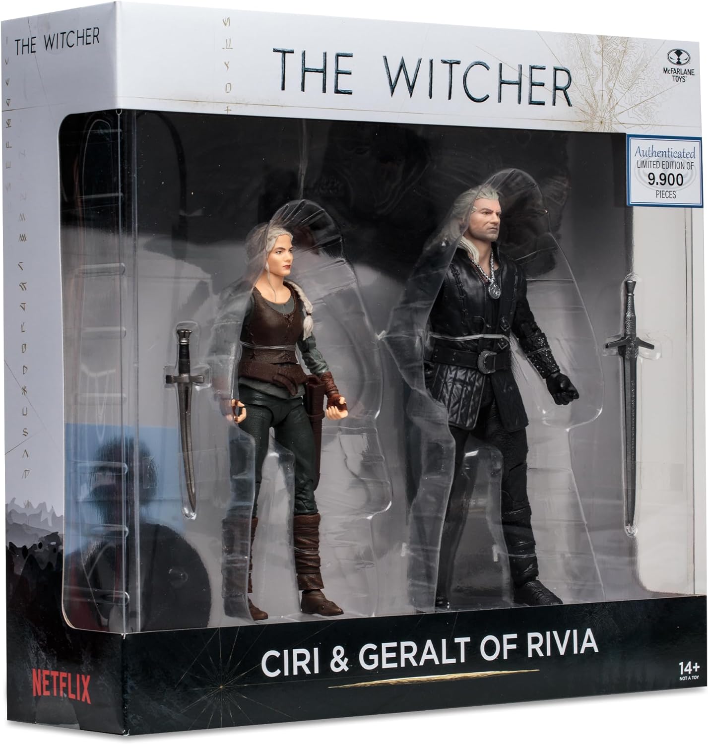 McFarlane Toys, The Witcher Ciri & Geralt of Rivia (Season 3) 7in Action Figure 2pk, Ages 12+