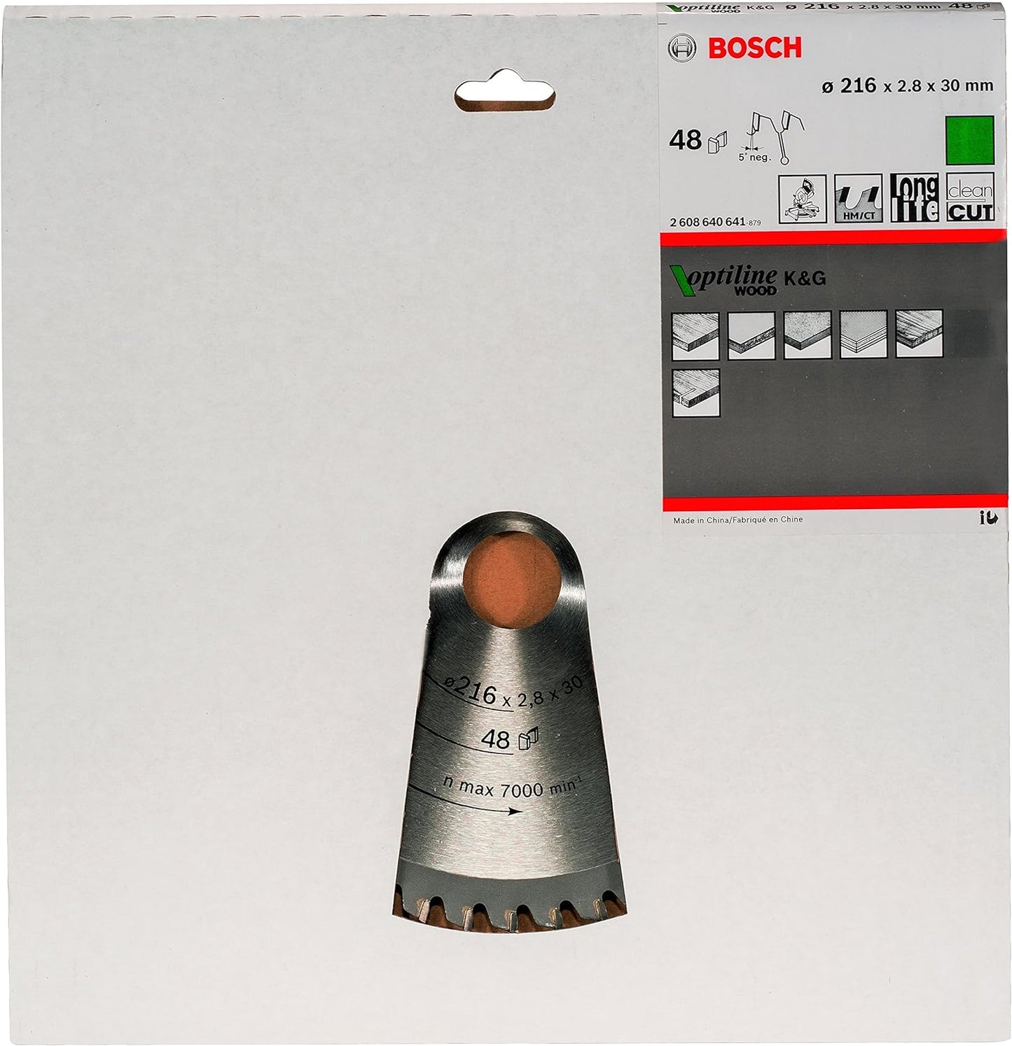 BOSCH Optiline Wood Kreissageblatt 216,0 mm, 48 Za