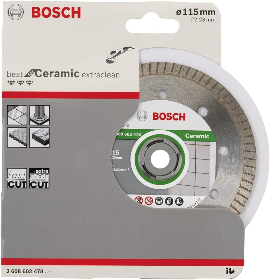 Bosch Accessories Bosch Professional Diamanttrennscheibe (für Keramik, Ø: 115 mm, BohrungØ: 22,23 mm, Zubehör für Winkelschleifer) 115 x 22,23 x 1,4 x 7 mm
