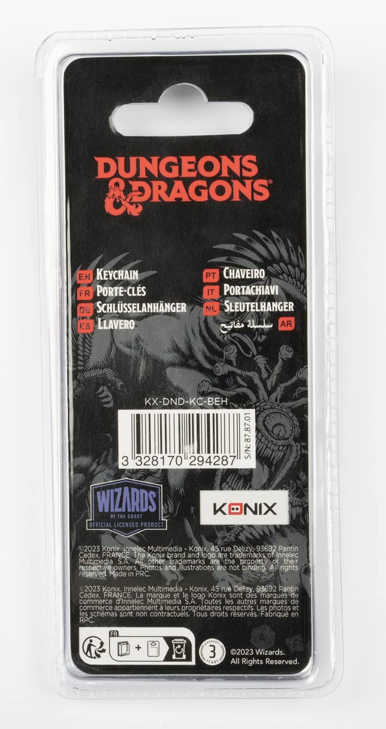 Konix Dungeons & Dragons Schlüsselanhänger - Rotes Drachenmotiv - Schwarz
