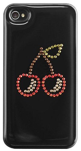 SWAROVSKI - Cherry Back Cover Black ( Iphone 4/4S