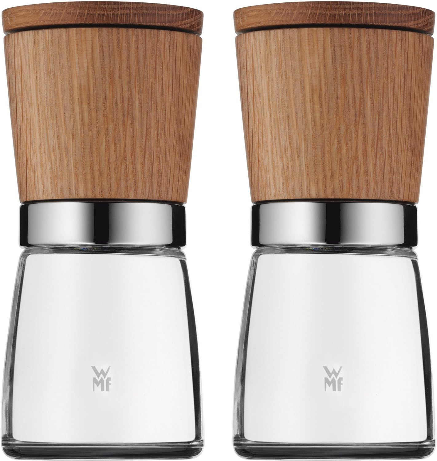WMF Ranch Steakbesteck 12-teilig, für 6 Personen, Steakgabel, Steakmesser, Spezialklingenstahl geschmiedet, Cromargan Edelstahl mattiert & Ceramill Nature Salz und Pfeffer Mühle Set 2-teilig Set 12-teilig Bundle mit Salz und Pfeffer Mühle Set