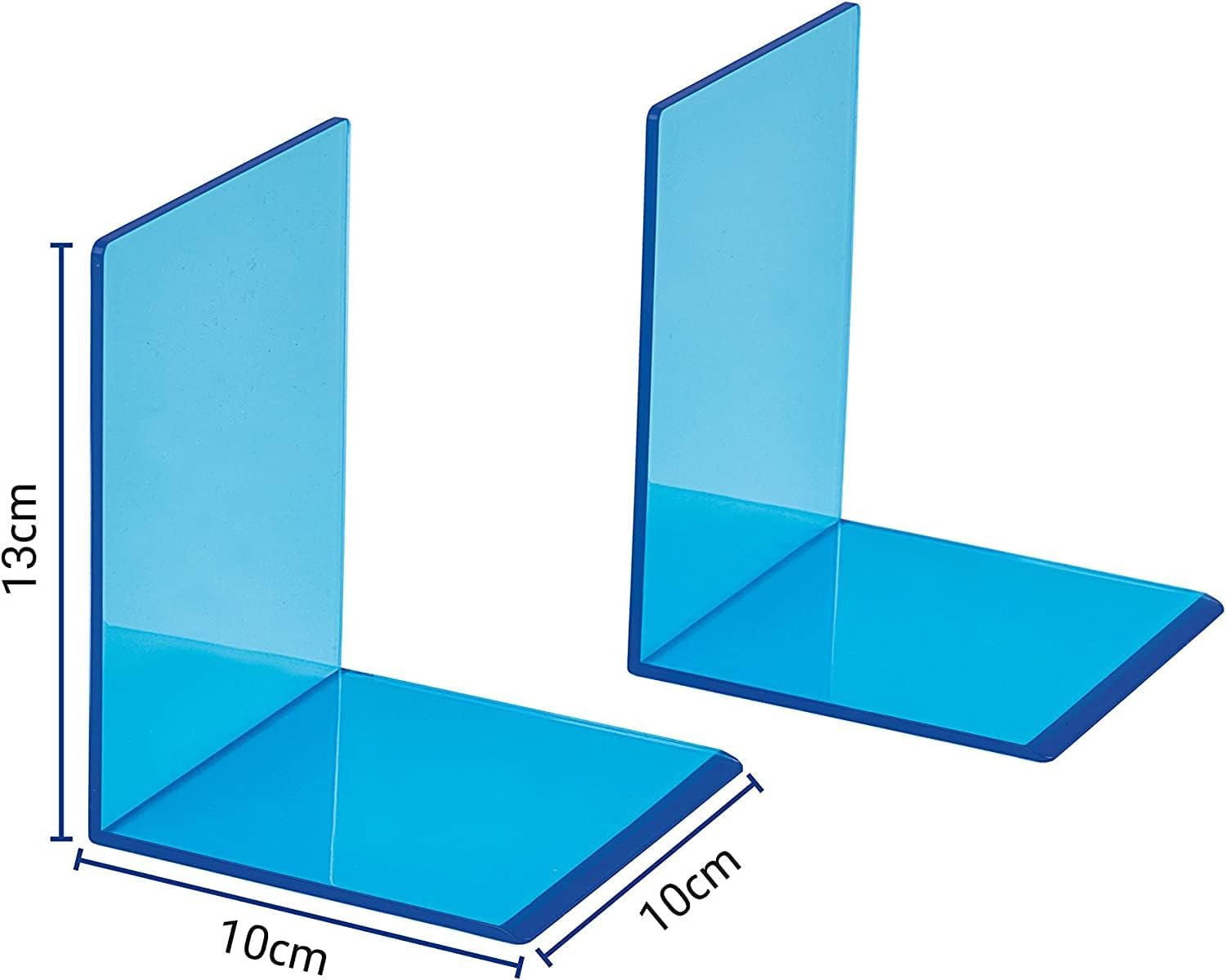 Maul Acrylic Bookends, Set of 2 (10 x 10 x 13 cm, Blue