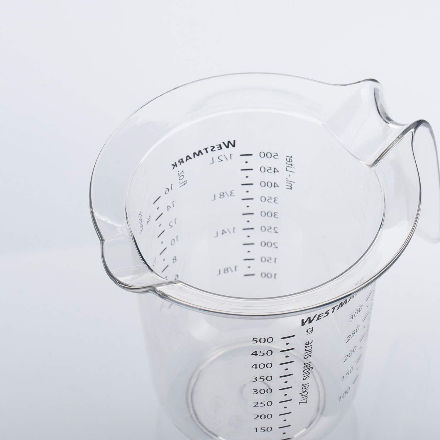 Westmark Measuring Jug, Multilingual Measuring Scales In Various Units, Volume: 0.5 L, Plastic, Transparent, 30642270