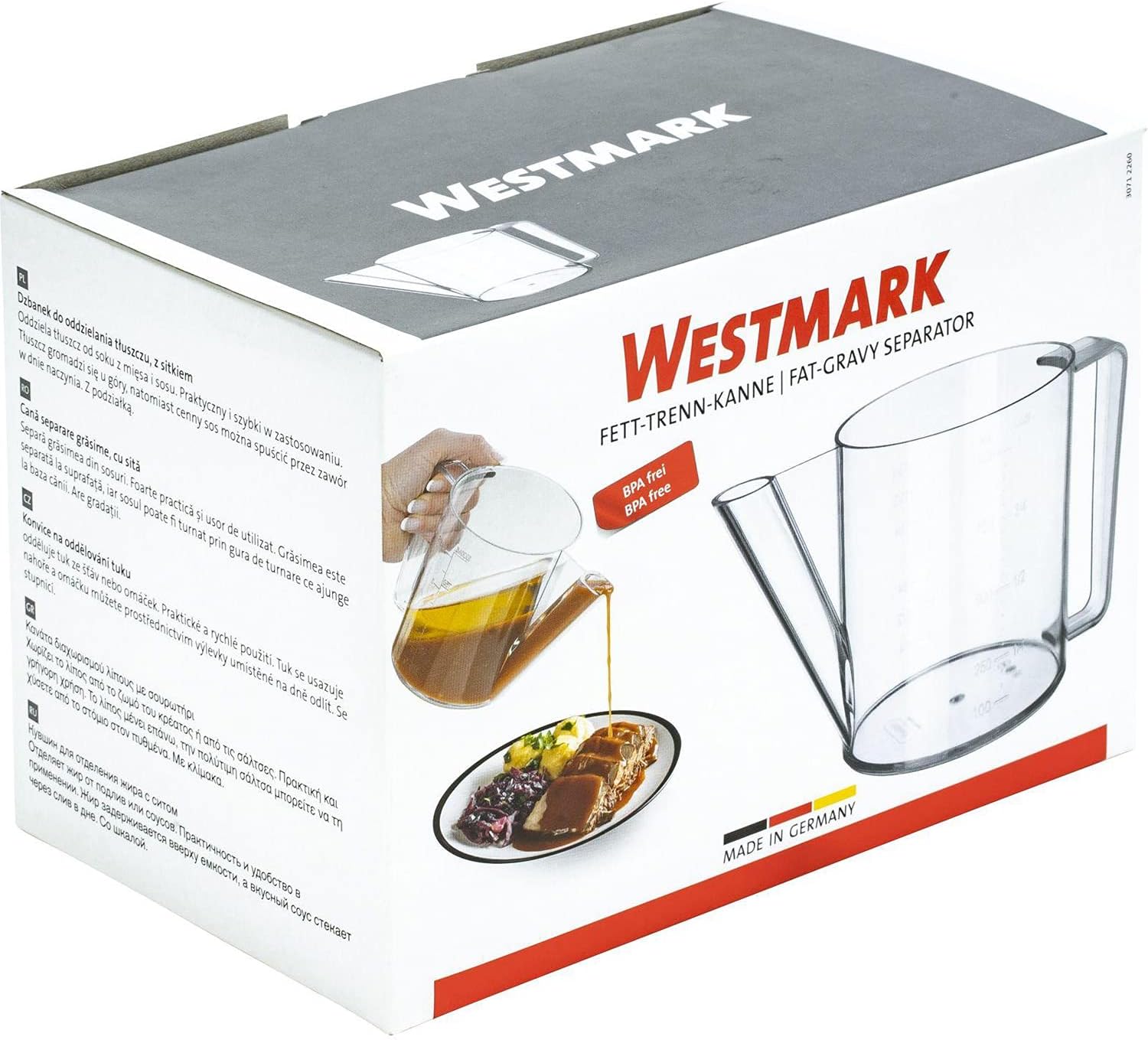 Westmark Fat/Grease Separator, 5 Year Warranty, Volume: 1 Litre, Plastic, Transparent, 30712260