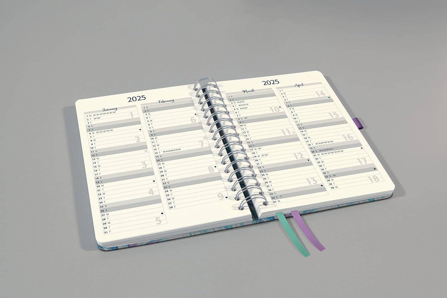 SIGEL J4604 Jolie Spiral diary 2024, Underwater Miracles, 16,8 x 21,5 cm, hardcover, 240 pages, purple, Green, Blue