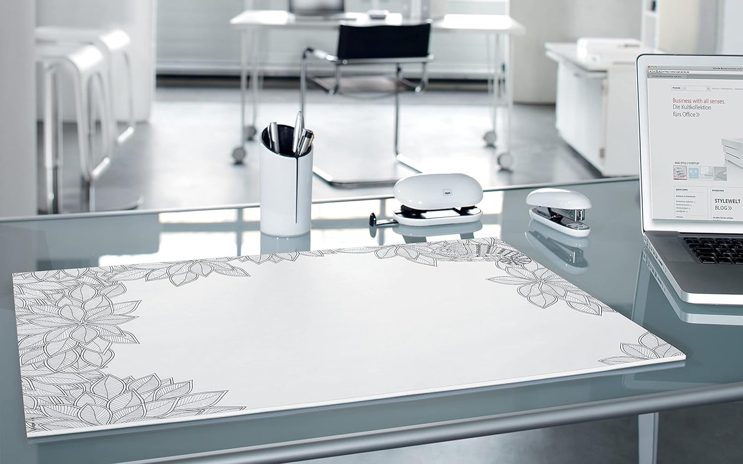 SIGEL HO580 Paper desk pad, with 20 different colouring sheets, A2 (59.4 x 41 cm), White/Black, 20 sheets