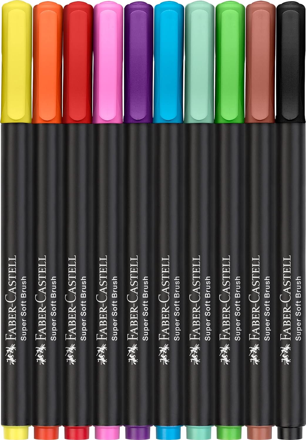Faber-Castell - 116451. Estuche Cartón 10 Rotuladores Black Edition Pincel. Colores surtidos