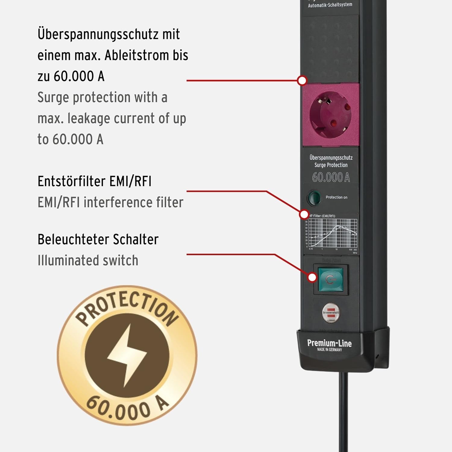 brennenstuhl Premium-Line 5-fach Steckdosenleiste