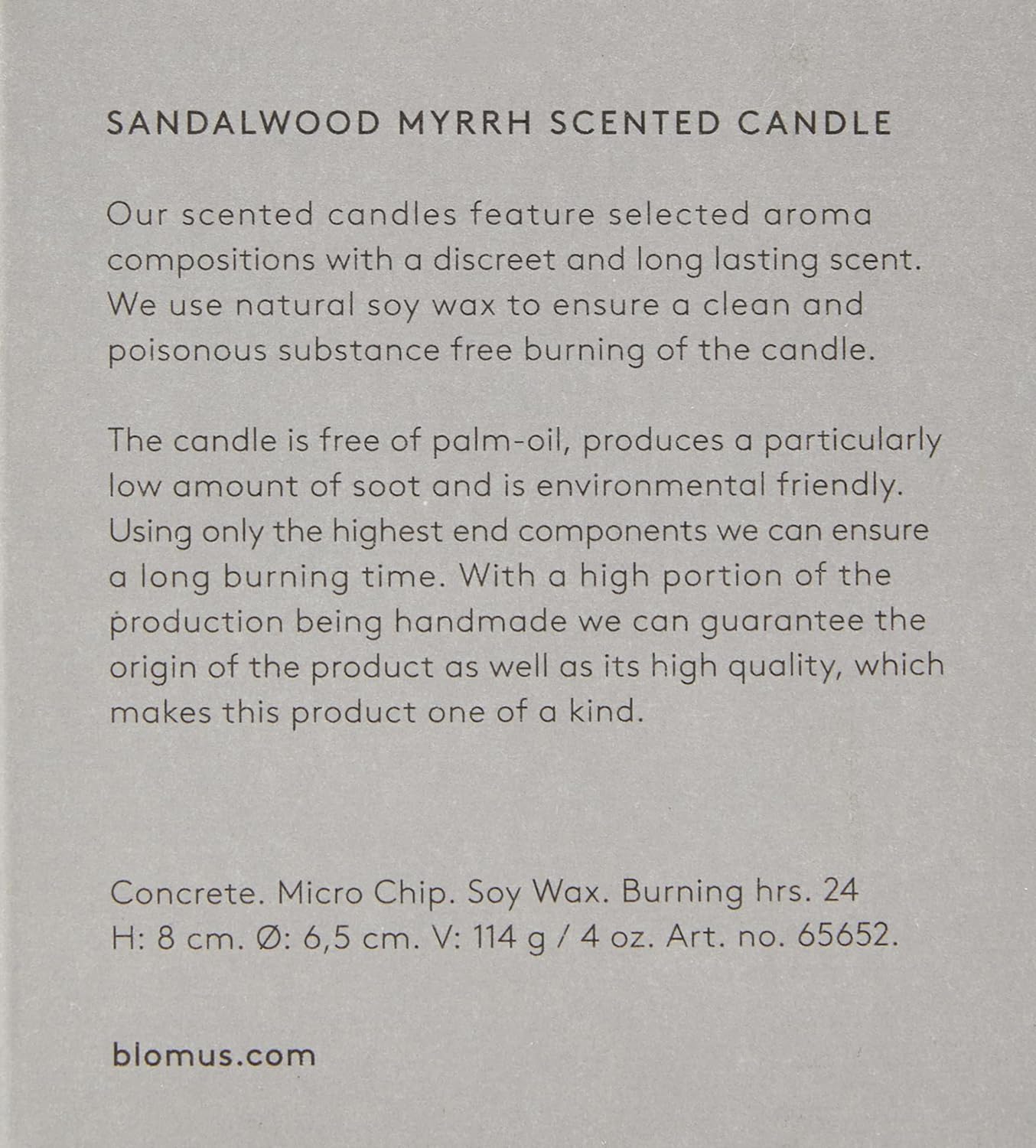 Blomus Fraga Scented Candle Micro Chip S Soy Wax Candle in Concrete Look Small Micro Chip