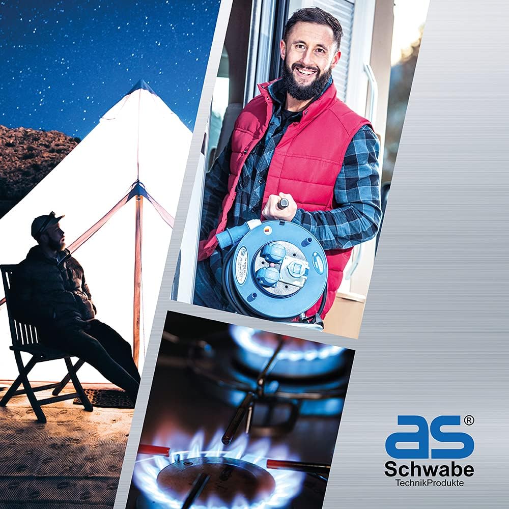 as - Schwabe 5-fach CEE-Steckdosenleiste mit Schalter 3-polig – CEE Mehrfachstecker mit 4,5 m Kabel – 230 V / 16 A – mit Schalter & Sicherheitsklappdeckel – Für Innen & Außen – IP44 – Schwarz I 38619