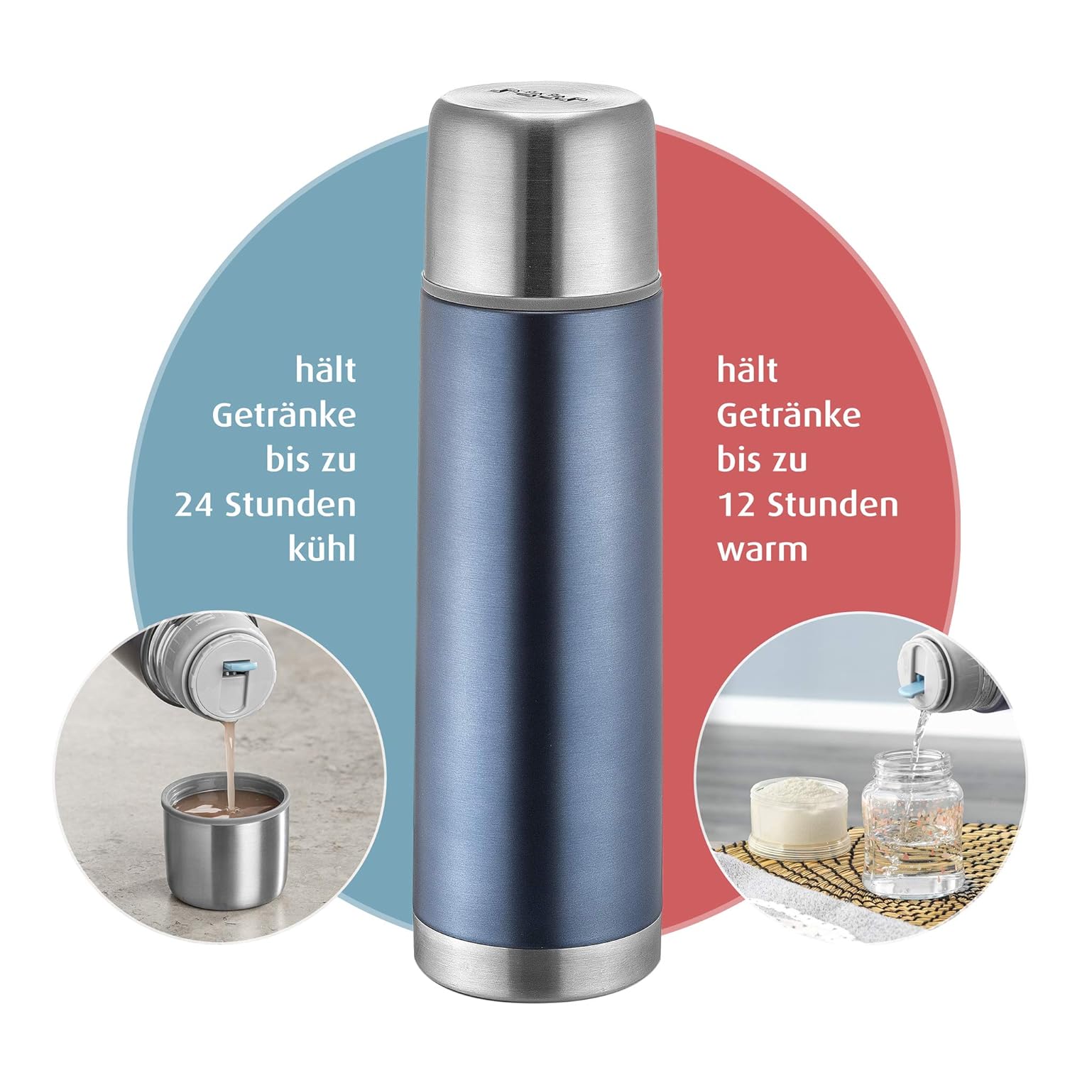 reer Isolierflasche Colour grau 0,5 l