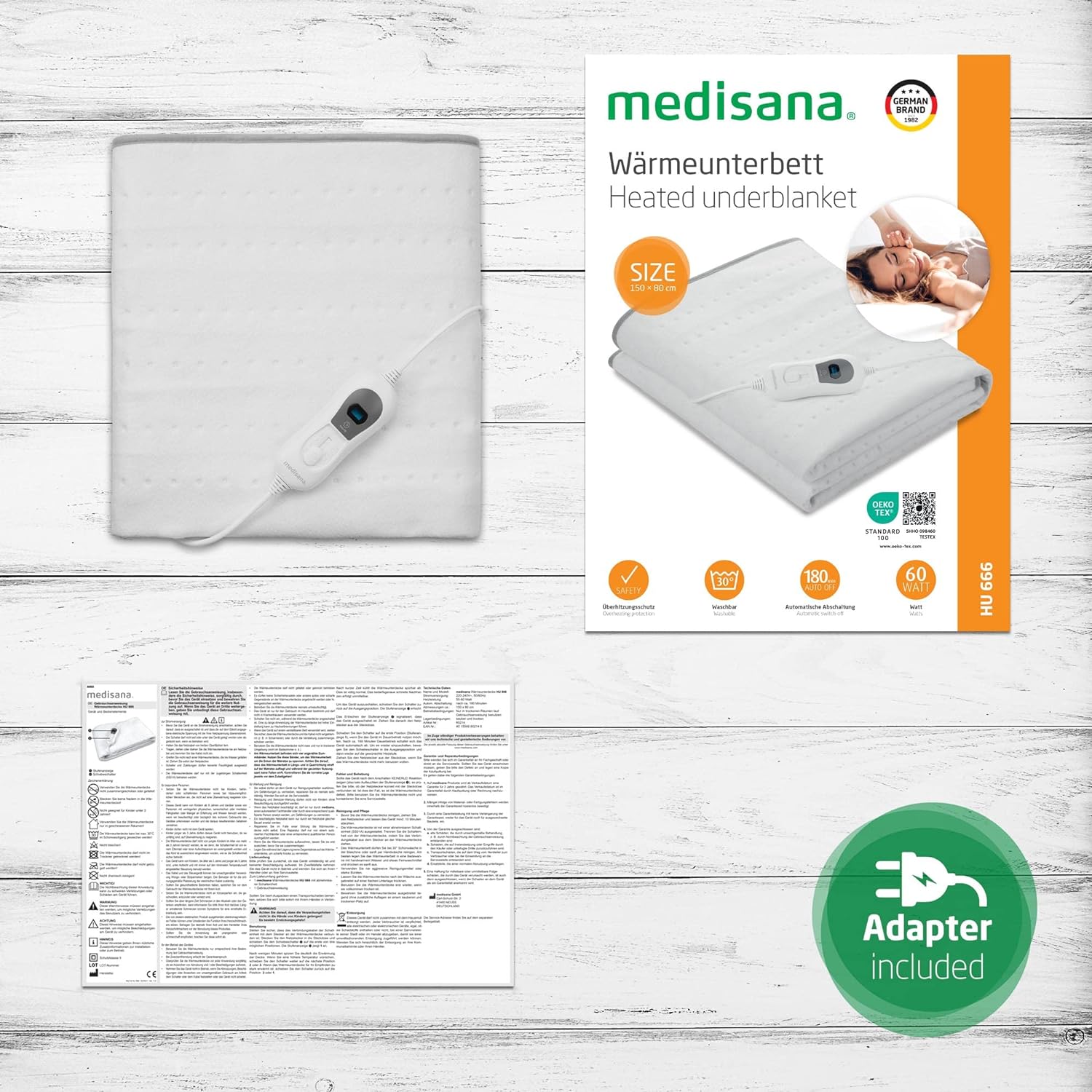 medisana HU666 Warmeunterbett weiB 60 W